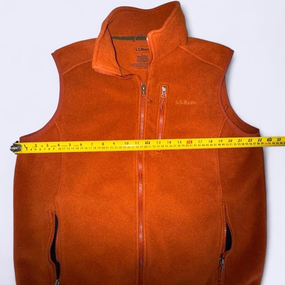 L.L. Bean Rust Orange Fleece Vest Men’s Large - Picture 4 of 4